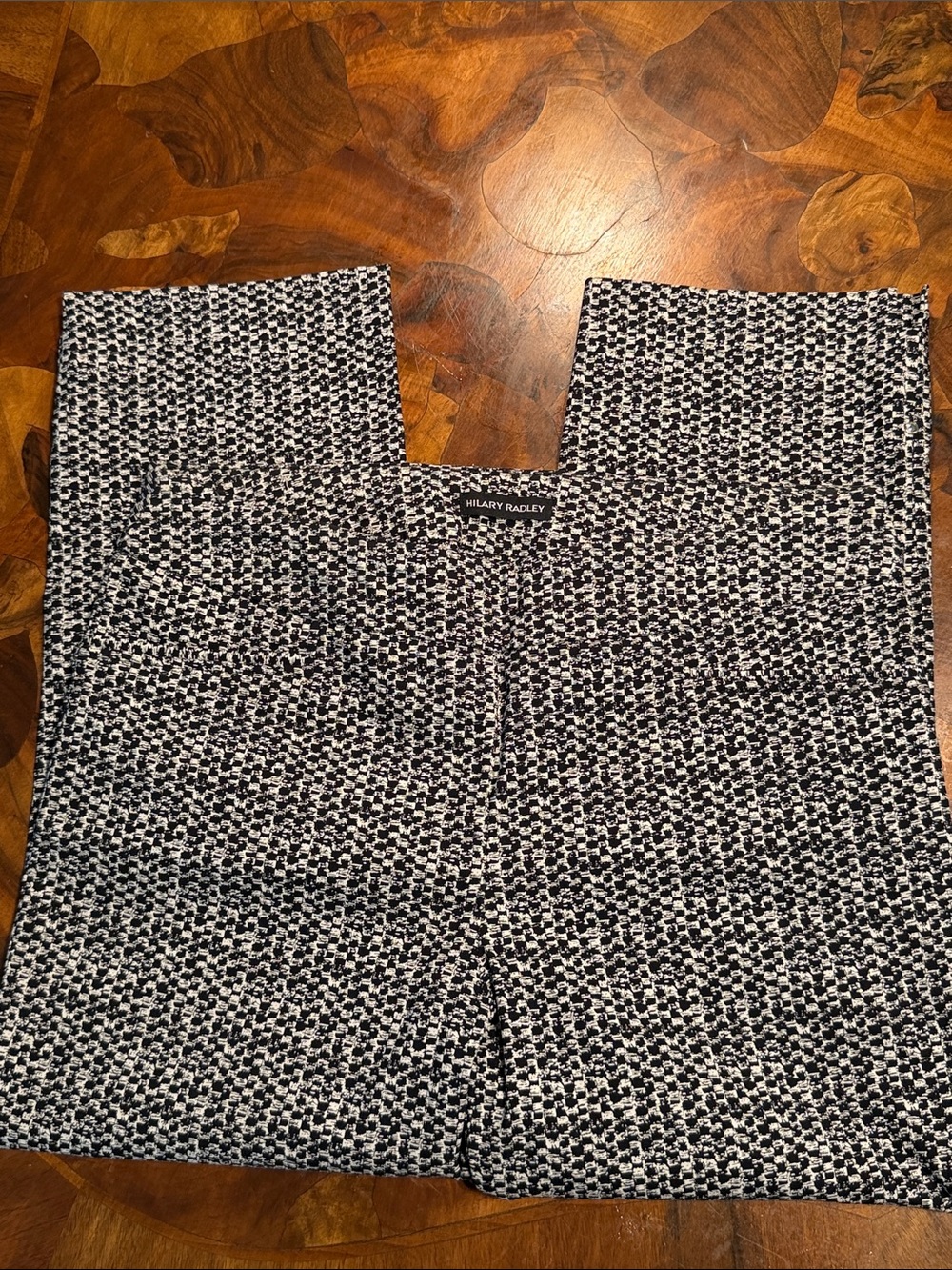 Hilary Radley Black and White Tweed Capris